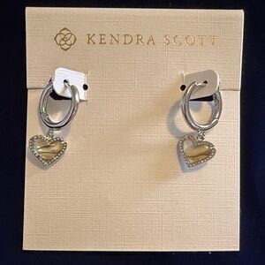 Kendra Scott Silver Heart Hoop Earrings with Polished Charms